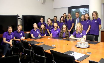UQ journalism students bound for India meet Vice Chancellor Professor Peter Høj. UQ journalism students bound for India meet Vice Chancellor Professor Peter Høj.